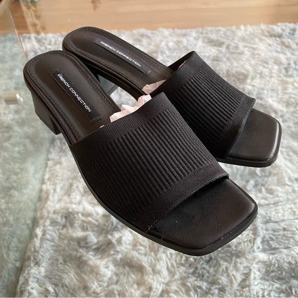 French Connection Stretch Knit Mules in Black - Picture 6 of 7